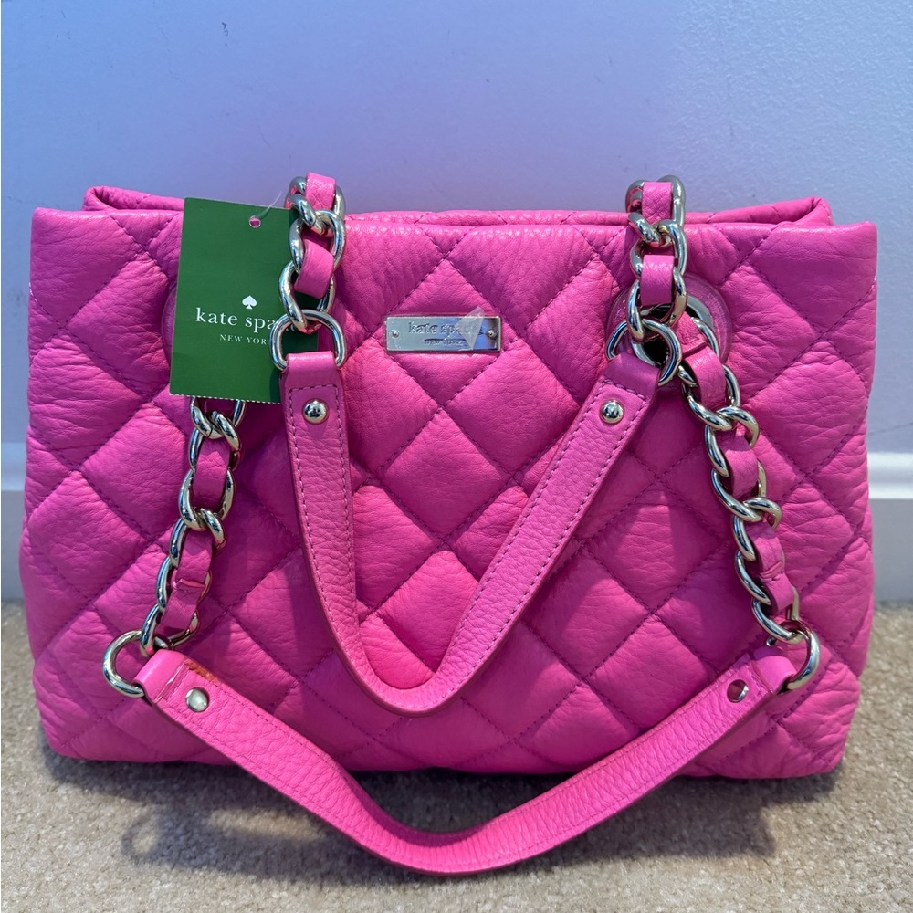 Kate Spade Leather Bag- small maryanne- gold coast bright- neonpink
